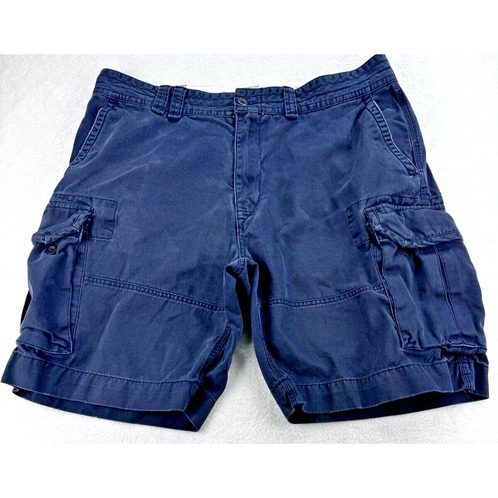 Polo Ralph Lauren VTG Cargo Shorts Men 38W Blue Heavy 10"